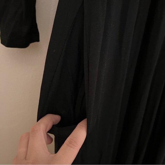 Black Long Sleeve Maternity Maxi Dress - Picture 8 of 9